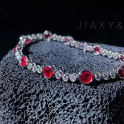 Natural Ruby Diamond Bracelet D6.04CT,d 2.02CT,Pigeon Blood, 18K Gold